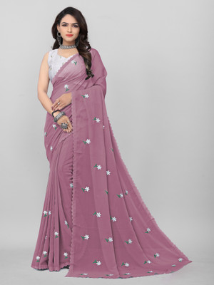 Radharaman Textile Embroidered Bollywood Georgette Saree(Green)