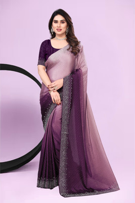 MAHADEV Self Design, Solid/Plain Handloom Handloom Art Silk Saree(Purple, Pink)