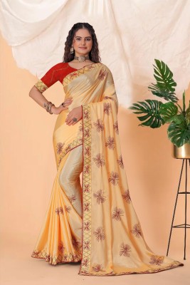 Shilpa Fashion Printed Bollywood Art Silk Saree(Orange)