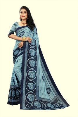 Vimalnath Synthetics Printed Daily Wear Georgette Saree(Blue)