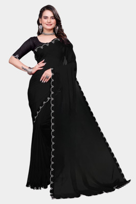 HouseOfCommon Embellished Bollywood Georgette Saree(Black)