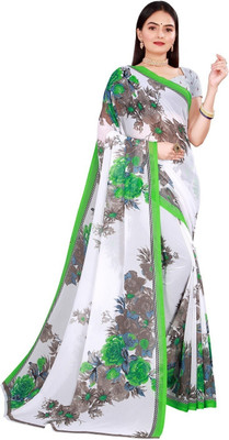 Saadhvi Self Design Kalamkari Georgette Saree(White)