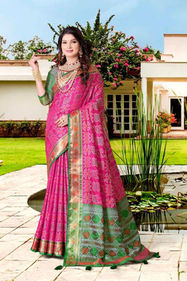jayant creation Printed Bollywood Silk Blend Saree(Pink)