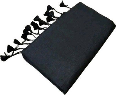 Apu handloom Solid/Plain Handloom Pure Cotton Saree(Black)