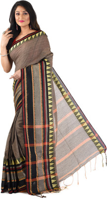 GOLU Self Design Bollywood Handloom Cotton Blend Saree(Brown)