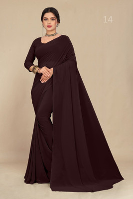STAVA CREATION Self Design Daily Wear Georgette Saree(Brown)