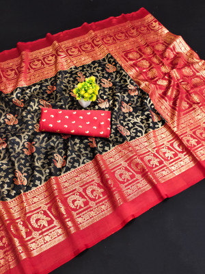 Kanooda Prints Printed Mysore Art Silk Saree(Multicolor)