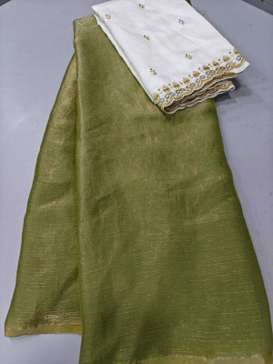 Amavii Embroidered Bollywood Chiffon Saree(Light Green)