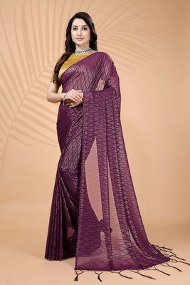 OZONE DESIGNS Printed, Self Design Bollywood Georgette Saree(Purple)