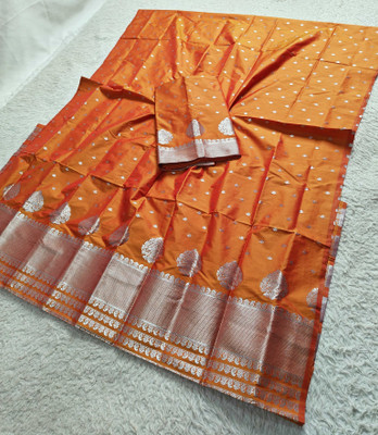 Skiran's Printed Mekhela Chador Polyester Saree(Gold)