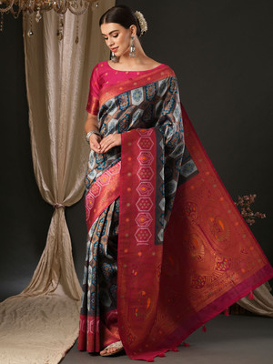 Divastri Woven Banarasi Georgette Saree(Blue)