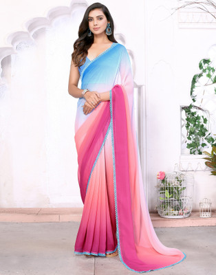 supalee tex Printed Bandhani Georgette Saree(Multicolor)