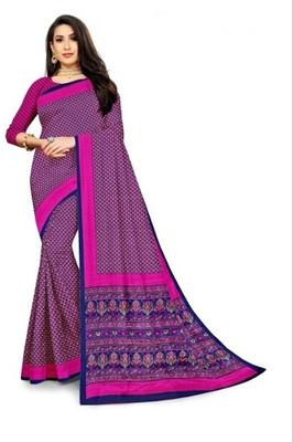 AJMERA Geometric Print, Floral Print, Printed Assam Silk Pure Silk Saree(Green)