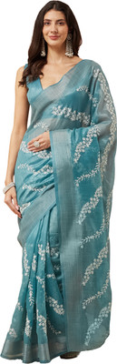 ECOLEAF Solid/Plain Leheria Art Silk Saree(Blue)