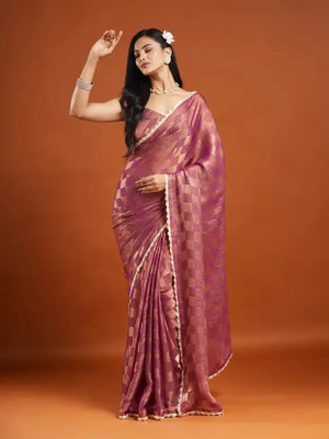 HouseOfCommon Embellished Bollywood Chiffon Saree(Purple)