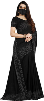 pUNYATHA CREATION Embroidered Chanderi Silk Blend Saree(Black)