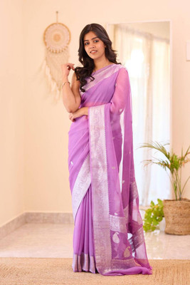 GATISHVAM TEXTILE Woven Banarasi Art Silk Saree(Purple)