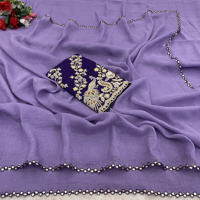 K 5 FASHION Embroidered, Self Design Bollywood Tissue Saree(Multicolor)