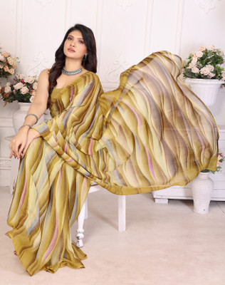 YASHIKA Printed Daily Wear Georgette Saree(Brown)
