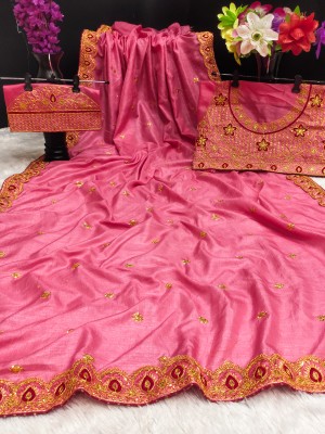 nayan Embroidered Chinnalapattu Pure Silk Saree(Pink)