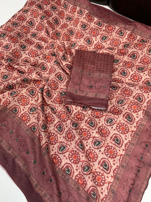 VIKALP FABRICS Digital Print Chanderi Cotton Blend Saree(Pink)