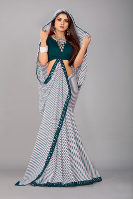 Flip The Style Printed Bollywood Georgette Saree(Blue)