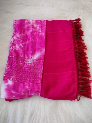 bhavika silk mills Dyed Bollywood Georgette Saree(Pink)