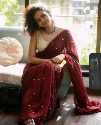 ASIMA TEXTILE Self Design Handloom Handloom Cotton Blend Saree(Brown)