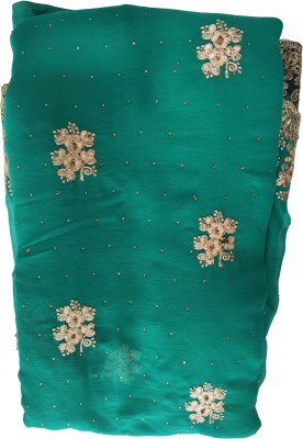 Ranveer Collections Embroidered Handloom Pure Silk Saree(Light Blue)