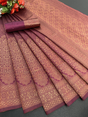 NESHVI ENTERPRISE Woven Banarasi Jacquard Saree(Magenta)