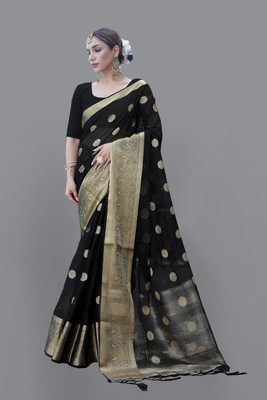 KOTHARI SKT Self Design Bandhani Organza Saree(Black)