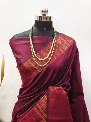 Gajal Self Design Kanjivaram Art Silk, Pure Silk Saree(Magenta)