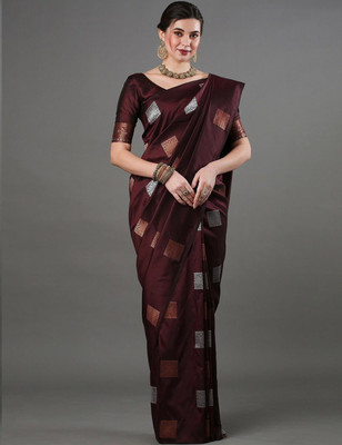VRINDITA FASHION Solid/Plain Banarasi Art Silk Saree(Multicolor)