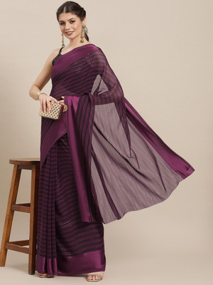 Divastri Printed Bandhani Silk Blend Saree(Purple)