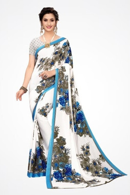 Suali Printed Daily Wear Georgette Saree(Blue)