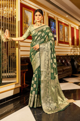 Divastri Solid/Plain Handloom Nylon Saree(Light Green)