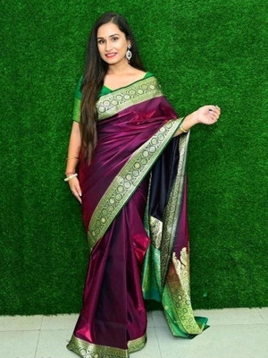 Fascino Fab Printed Bollywood Art Silk Saree(Purple)