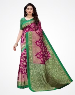 Saadhvi Printed Mysore Pure Silk Saree(Purple)