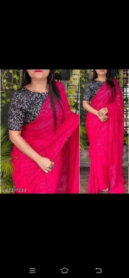 MATAJIFABRICS Dyed Assam Silk Art Silk Saree(Pink)