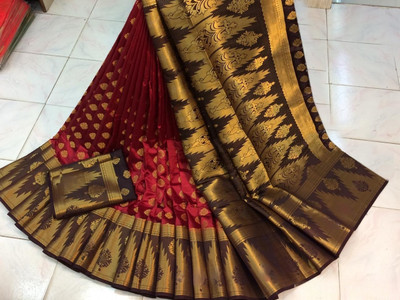 Balaji Woven Banarasi Nylon Saree(Multicolor)