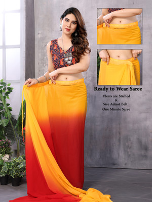 KCF Printed Bollywood Georgette Saree(Red)