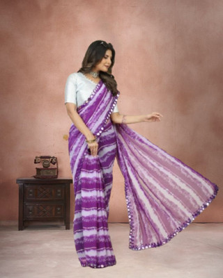 JAYAMENTERPRISE Striped Bollywood Georgette Saree(Purple)