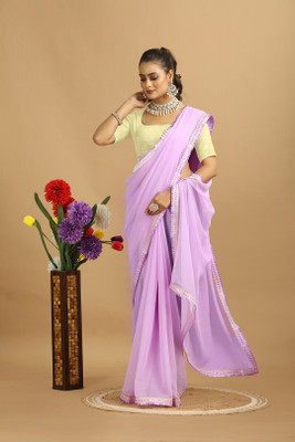 MAHARAJ SAREES Digital Print Bollywood Georgette Saree(Purple)