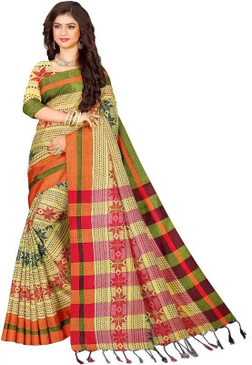 BongSaree Printed Bollywood Cotton Silk Saree(Multicolor)