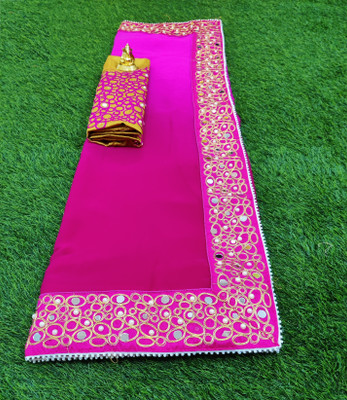 jashvicreation Embroidered Bollywood Georgette Saree(Pink)