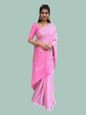 NEEL TEXTILES Self Design Bollywood Chiffon Saree(Pink)