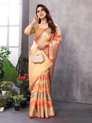 Moda Rapido Woven Banarasi Organza Saree(Multicolor)