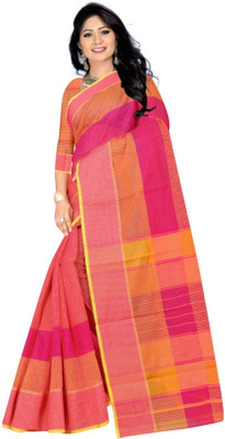 Matangi Exporter Self Design Banarasi Cotton Blend Saree(Multicolor)