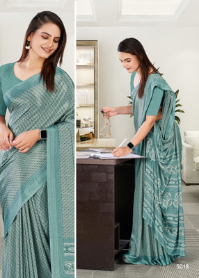 Veer Vision Printed, Floral Print Bollywood Crepe, Pure Silk Saree(Multicolor)