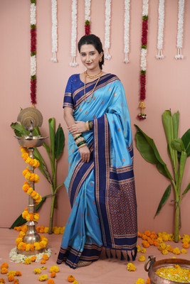 UDANI ENTERPRISE Self Design Bollywood Art Silk Saree(Light Blue)